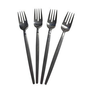 Vintage SRI Astro by Stanley Roberts Japan Stainless Steel Salad Fork Set Of 4